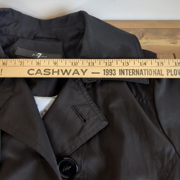 7 for all mankind Black Trench Coat Belted - Picture 9 of 11